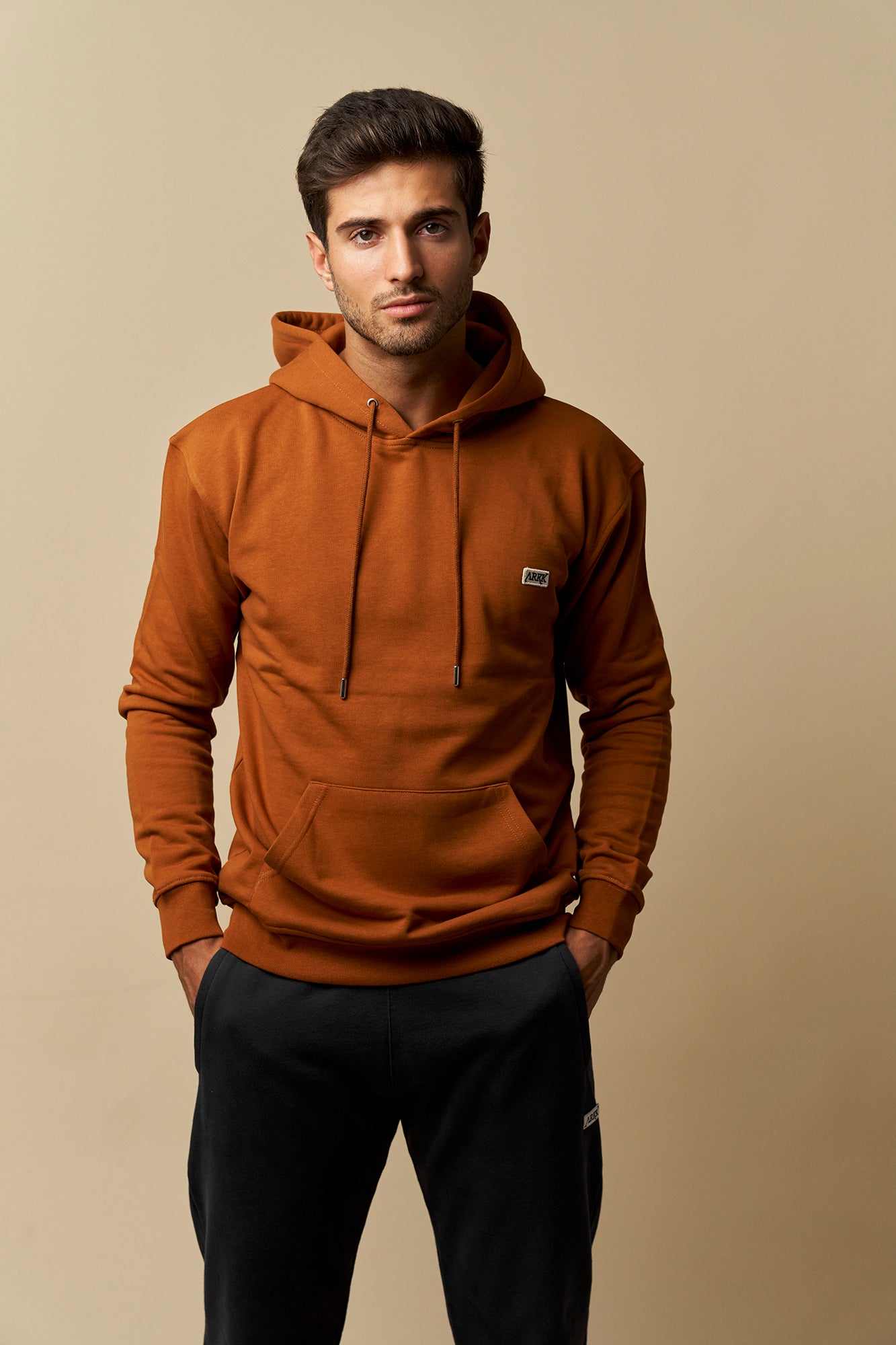 ARKK Apparel ARKK Box Logo Hoodie | Caramel Cafe Hoodie